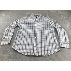 Croft & Barrow Men's L Stretch Button Up Plaid Dress Shirt Long Sleeve